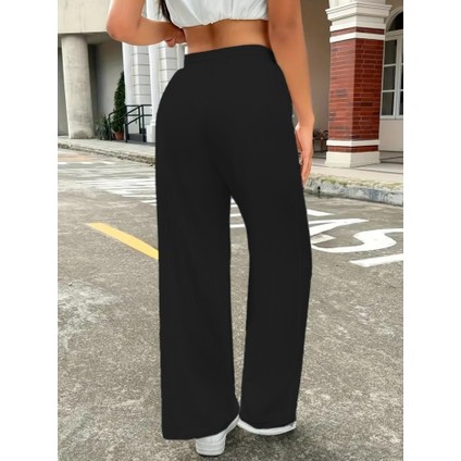 Kadın Yüksek Bel Bol Paça Bürümcük Pantolon modelleri