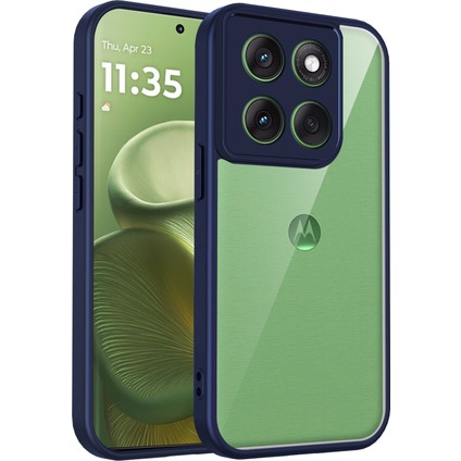 Motorola Edge 60 Pro,için Eabhulie Kılıf, Kamera Lens Korumalı Hibrit 2'si 1 Arada Şeffaf Kılıf-Blue (Yurt Dışından)