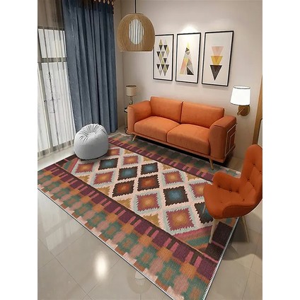 , Makinede Yıkanabilir, Kaymaz Taban, Dijital Baskı, Çok Renkli, Salon Halısı, Oturma Odası Halısı, Mutfak Halısı ve Yolluk