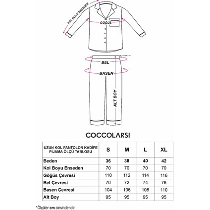 Bordo Saten Uzun Pijama Takımı