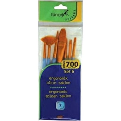 Ergonomik Altın Taklon Fırça Seti 700 Serisi 7 Parça Sanatsal Malzemeler fiyatları