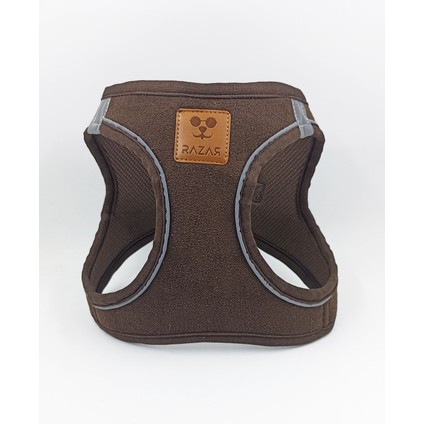 Koyu Kahverengi Süet Köpek Göğüs Tasması, Rahat ve Şık Tasarım