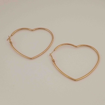 Çelik Gold Kalpli Küpe 6cm indirimleri