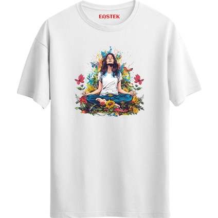 Yoga Lover Colorful Baskılı Tasarım T-Shirt
