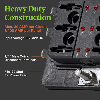 6 Yolu Blade Sigortası Otomotiv Için Kutu/ato Blade Sigortalar 100 Amp LED Göstergesi 10-30V Dc Otomatik Deniz Sigortası Bloğu (Yurt Dışından) fırsatları