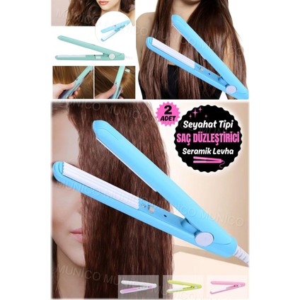 Iki Adet Taşınabilir Akıllı Saç Düzleştirici, Seyahat ve Günlük Kullanım Için Mavi Mor indirimleri
