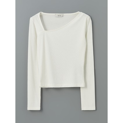 Yeni Sezon Asimetrik Yaka Kadın Tişört indirimleri