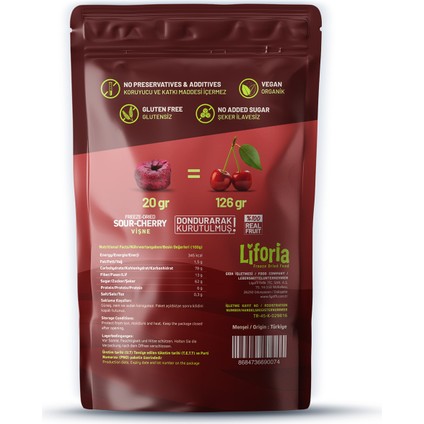 Freeze Dried Tane Vişne- Dondurularak Kurutulmuş Meyve-Freeze Dry Kuru MEYVE 20GR fiyatları