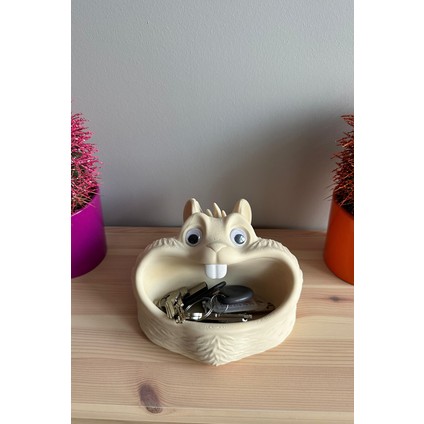 Sevimli Sincap Kase, Dekoratif Anahtarlık, Şirin Takı Tabağı, Şekerlik modelleri