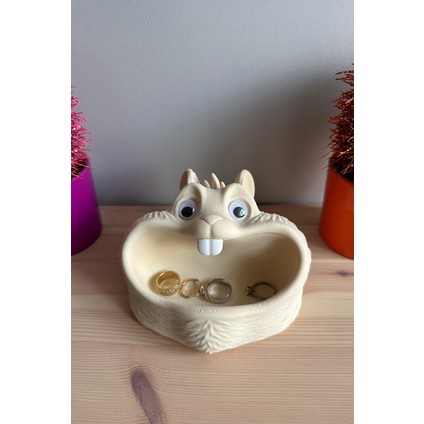 Sevimli Sincap Kase, Dekoratif Anahtarlık, Şirin Takı Tabağı, Şekerlik fırsatları