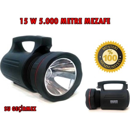 GS-8006 Parlak Ledli Taşınabilir Şarj Edilebilir El Feneri 15W ( Lisinya ) fiyatları