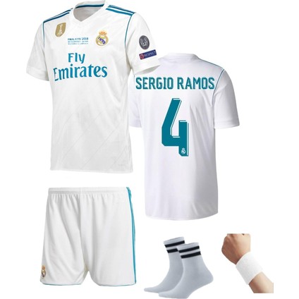 2017 Kiev Sergio Ramos Real Madri'd Futbol Çocuk Forması 4'lü Set Çorap+ Bileklik Hediyeli