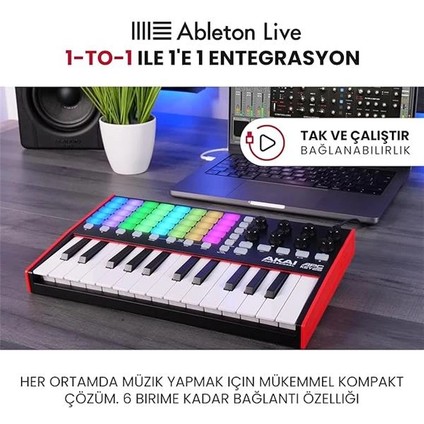 Apc Key 25 - USB Mıdı Klavye Controller, 37 Mini Tuş, Ableton Live Lite, 40 Rgb fiyatları