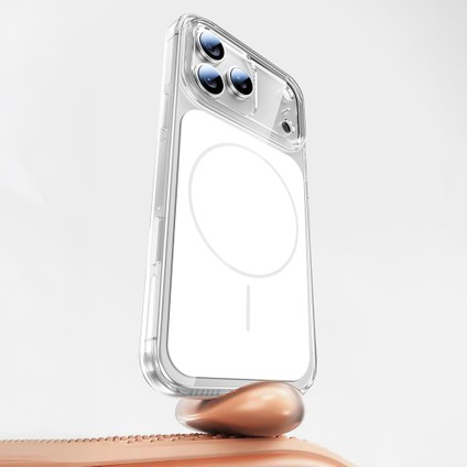 iPhone 17 Pro Max Uyumlu Kılıf Lugano Kamera Kontrol Butonlu M-Safe Şarj Özellikli Beyaz