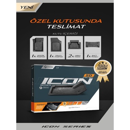 Peugeot 106 Uyumlu 5-D Oto Paspas ( Icon Siyah )