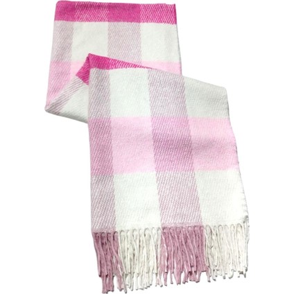 Pembe Fuşya Ekose Desenli Yumoş Kışlık Şal fırsatları
