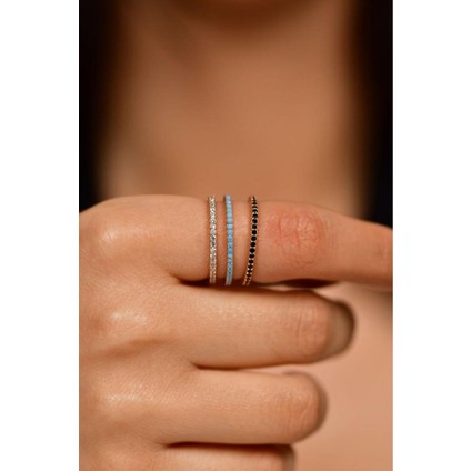 925 Ayar Mix Taşlı Rose Minimal Tamtur 3'lü Gümüş Yüzük Set fiyatları