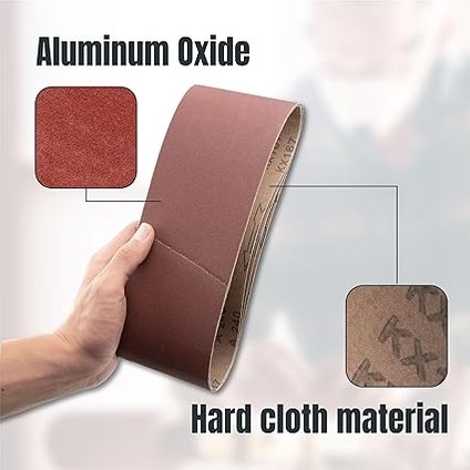 110008 4 x 24 Inç Zımpara Kayışları | Alüminyum Oksit Zımpara Kemeri Çeşitleri, 3 Adet 60 80 120 150 240 400 Irmik | Taşınabilir Bantlı Zımpara Makinesi Için Premium Zımpara Kağıdı - 18'li modelleri