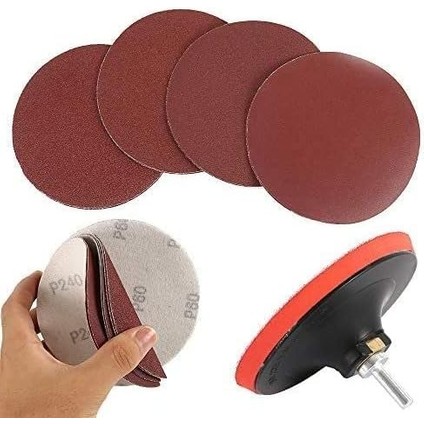 Zımpara Seti + Matkap Aparatı 115 mm (10 Parça)