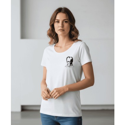 Atatürk’ün Çizgisi – Özel Tasarım Baskılı Tişört Beyaz %100 Pamuklu fırsatları