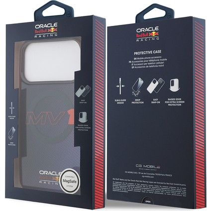 iPhone 17 Pro Max Kılıf Redbull Lisanslı M-Safeli Çift Katmanlı Çizgi Desen Sert Pc Mv Kapak Laciver