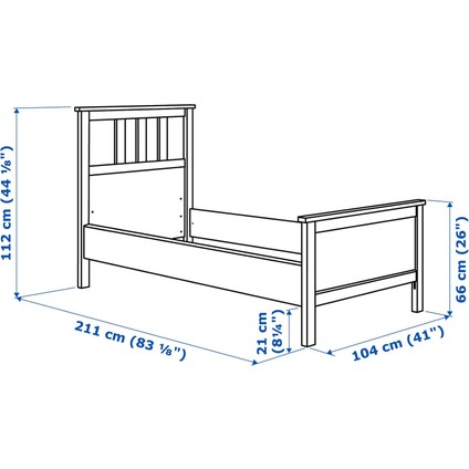 Hemnes / Luröy Tek Kişilik Karyola Beyaz Vernik 90 x 200 Cm fiyatları