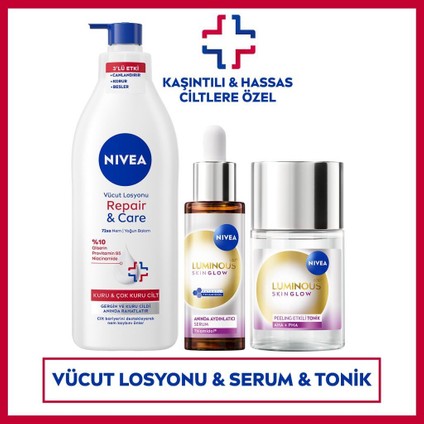 Aydınlatıcı ve Nemlendirici Cilt Bakım Seti, Serum 30ML, Tonik 100ML ve Vücut Losyonu 400ML