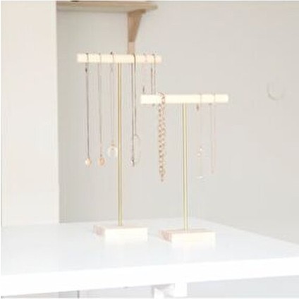 Ahşap Takı Organizeri Kolye Askısı Zarif Tasarım 25 cm Doğal Ahşap Renk