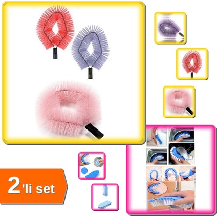 Bükülebilir Örümcek Ağı Temizleme Fırçası + Bükülebilir Esnek Kenar Köşe Temizleme Fırçası 1C2Z3A