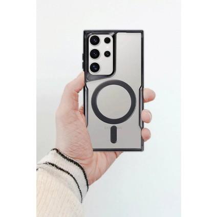 CPT16 Samsung Galaxy S23 Ultra Kılıf Boyi Magsafe Silikon Kapak - Siyah fiyatları