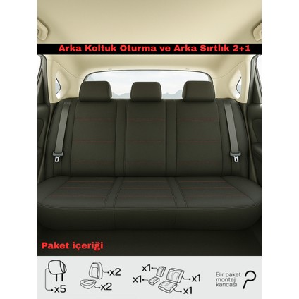 Honda C-Rv Jeep Suv 2011 2+1 Ticari Aracınıza Uyum Sağlayan Oto Koltuk Kılıfı -Violet Kırmızı modelleri