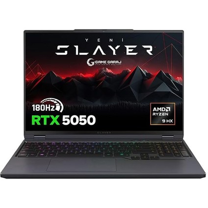 Garaj Slayer R9T-5050 C1 Amd Ryzen 9 7845HX 32GB Ram 1tb SSD RTX5050 16" 180Hz Qhd+ IPS Freedos Oyuncu Laptop