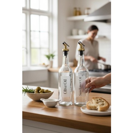 Zeytinyağı Ve Ayçiçek Yağı Damlatmaz Yağdanlık 500ml Dekoratif Gold Kapak modelleri