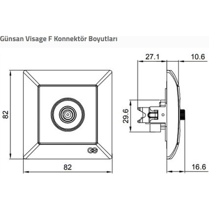 Ambiance Gümüş Televizyon Prizi F Konnektörlü Çerçevesiz - Priz ve Anahtar Için Uyumlu Çer fiyatları