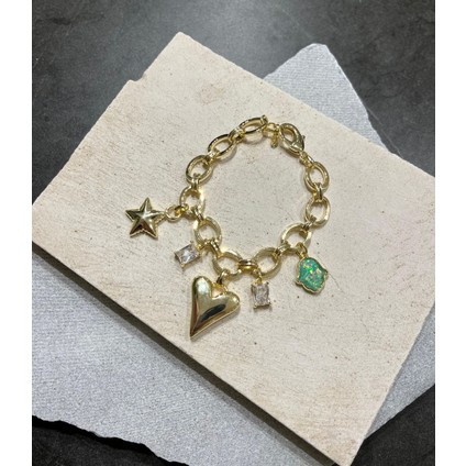 Kalp ve Yıldız Charmlı Bileklik fiyatları