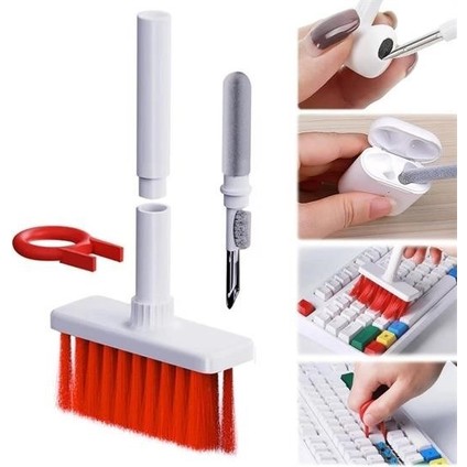 Çok Amaçlı Kırmızı Hassas Fırça Başlıklı Bilgisayar Laptop Temizleme Fırçası