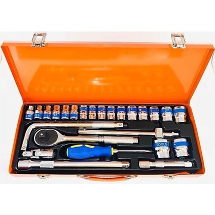 25 Parça 1/2 Lokma Seti Chrome Vanadium Parlak