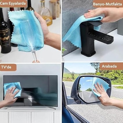 Temizlik Bezi Oto Araba Cam ve Nano Teknoloji Microfiber Bez Araç Temizleme (Mavi) modelleri