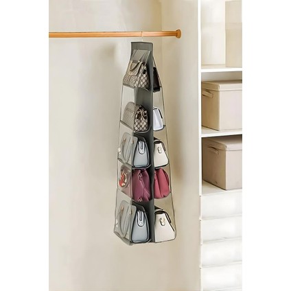 Çanta ve Ayakkabı Düzenleyici 10 Cepli, Dolap Içi Askılı Pencereli Çanta Cüzdan Ayakkabı Organizer fırsatları