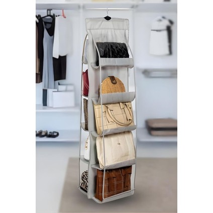 Çanta ve Ayakkabı Düzenleyici 10 Cepli, Dolap Içi Askılı Pencereli Çanta Cüzdan Ayakkabı Organizer indirimleri