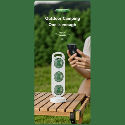 Üçlü Türbin Tasarımlı Fan USB Şarjlı Yüksek Masaüstü Ev Yatakhane Sessiz Çalışma Beyaz ve Turuncu (Yurt Dışından) indirimleri