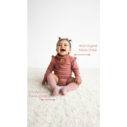 4 Kat Organik Müslin Bebek Önlük(2 adet) fırsatları