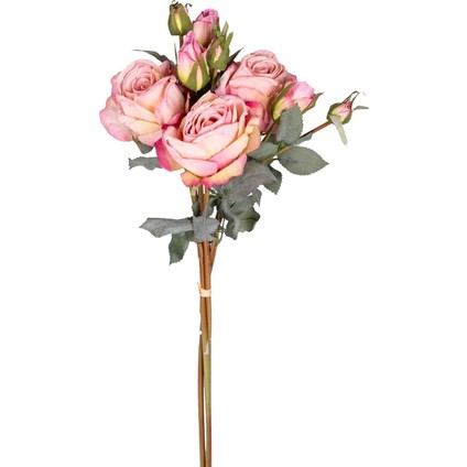 Yapay Gül Demeti 3 Dallı Açık Pembe 60 Cm.