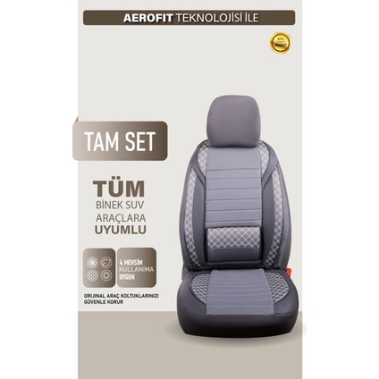 Audi A6 Serisi Uyumlu Yarı Deri Oto Koltuk Kılıfı Ön/arka 5 Li Set Norm Füme fırsatları