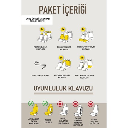 Audi A6 Serisi Uyumlu Yarı Deri Oto Koltuk Kılıfı Ön/arka 5 Li Set Norm Füme