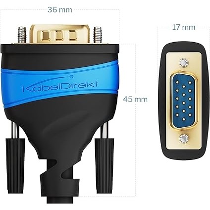 – 3m – VGA Kablosu (15 Kutuplu, Full HD/1080P, 3D Özellikli, VGA Fişi-Vga Fişi, Bilgisayarları Monitörlere/crt Monitörlere/televizyonlara Bağlar, Altın Kaplama Kontaklar, Siyah) fırsatları