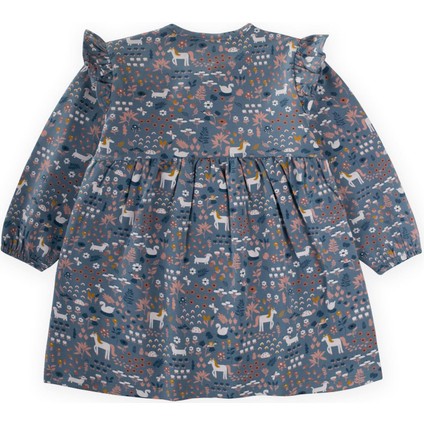 Desenli Mevsimlik Elbise 1-7 Yaş İndigo Mavi fiyatları