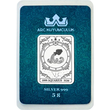 Şubat Ayı Doğumlarına Özel Kova Burcu Sembolü Hediyeye Özel 5 Gram 999 Ayar Gümüş KÜLÇESI-784