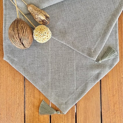 Desenizmir Keten Dokulu Gri Runner