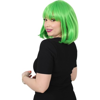 Küt Kahküllü Fiber Sentetik Peruk / Neon Yeşil modelleri